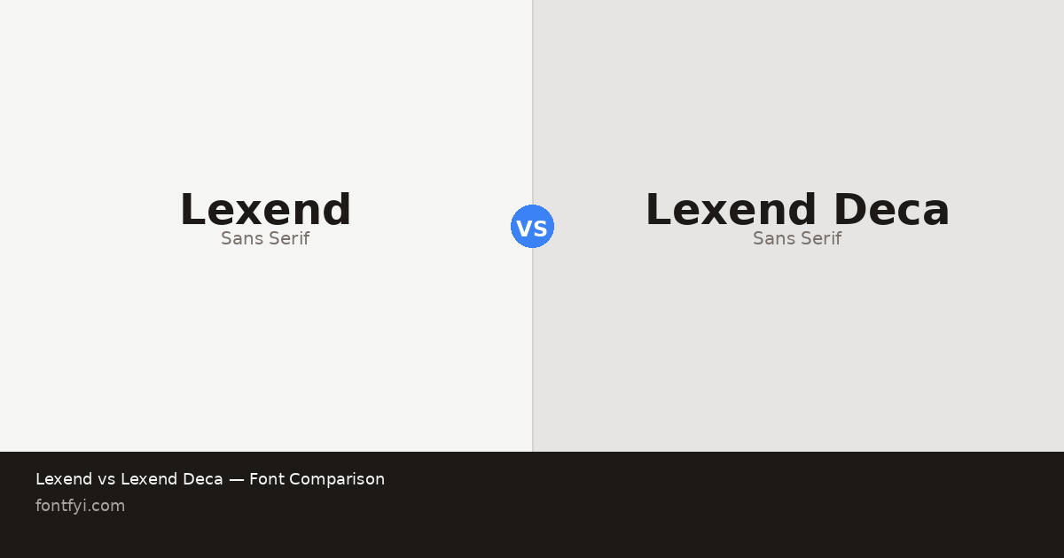 Lexend Lexend vs Lexend Deca — Font Comparison — FontFYI